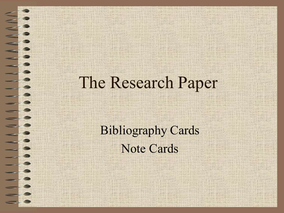 Bibliography cards for research papers